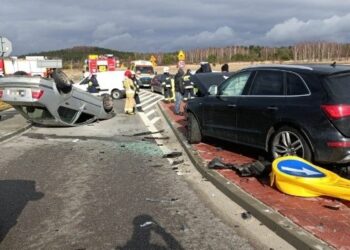 22.02.2022. Daleszyce. Wypadek na obwodnicy / KMP Kielce