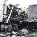 14.02.2022. Dąbrowa. Zderzenie dwóch samochodów ciężarowych na drodze krajowej nr 7 / Jarosław Kubalski / Radio Kielce