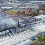 11.02.2022. Starachowice. Hala w Specjalnej Strefie Ekonomicznej, w której doszło do pożaru / Jarosław Kubalski / Radio Kielce