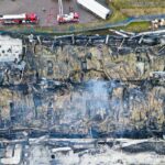 11.02.2022. Starachowice. Hala w Specjalnej Strefie Ekonomicznej, w której doszło do pożaru / Jarosław Kubalski / Radio Kielce