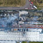 11.02.2022. Starachowice. Hala w Specjalnej Strefie Ekonomicznej, w której doszło do pożaru / Jarosław Kubalski / Radio Kielce