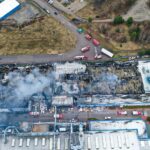 11.02.2022. Starachowice. Hala w Specjalnej Strefie Ekonomicznej, w której doszło do pożaru / Jarosław Kubalski / Radio Kielce