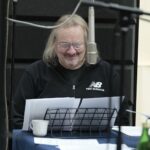 31.01.2022. Radio Kielce. Nagrania słuchowiska "Krew i żelazo". Na zdjęciu: Jacek Mąka - aktor / Wiktor Taszłow / Radio Kielce