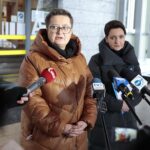02.02.2022. Kielce. Konferencja posłanek KO. Na zdjęciu (od lewej): Katarzyna Lubnauer - poseł, Marzeny Okły-Drewnowicz - poseł / Wiktor Taszłow / Radio Kielce
