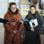 02.02.2022. Kielce. Konferencja posłanek KO. Na zdjęciu (od lewej): Katarzyna Lubnauer - poseł, Marzeny Okły-Drewnowicz - poseł / Wiktor Taszłow / Radio Kielce