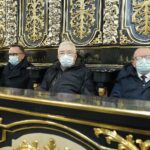 06.02.2022. Jędrzejów. Msza za Ojczyznę. Na zdjęciu (od lewej): Małgorzata Pruś - dyrektor biura poselskiego posła Krzysztofa Lipca, Paweł Faryna - starosta jędrzejowski, Krzysztof Lipiec - prezes świętokrzyskich struktur PiS i Marek Bogusławski - wicemarszałek województwa świętokrzyskiego / Wiktor Taszłow / Radio Kielce