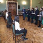 07.02.2022. Kielce. Wręczenie nagród laureatom konkursu plastycznego "Zimowy czas - bezpieczny czas” / Wiktor Taszłow / Radio Kielce