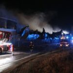 10.02.2022. Starachowice. Dogaszanie hali w Specjalnej Strefie Ekonomicznej / Wiktor Taszłow / Radio Kielce