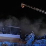 10.02.2022. Starachowice. Dogaszanie hali w Specjalnej Strefie Ekonomicznej / Wiktor Taszłow / Radio Kielce