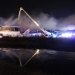 10.02.2022. Starachowice. Dogaszanie hali w Specjalnej Strefie Ekonomicznej / Wiktor Taszłow / Radio Kielce