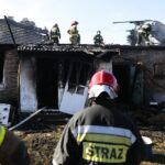 14.02.2022. Łączna. Pożar budynku mieszkalno-gospodarczego / Wiktor Taszłow / Radio Kielce