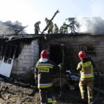 14.02.2022. Łączna. Pożar budynku mieszkalno-gospodarczego / Wiktor Taszłow / Radio Kielce