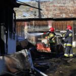 14.02.2022. Łączna. Pożar budynku mieszkalno-gospodarczego / Wiktor Taszłow / Radio Kielce