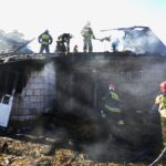 14.02.2022. Łączna. Pożar budynku mieszkalno-gospodarczego / Wiktor Taszłow / Radio Kielce