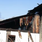 14.02.2022. Łączna. Pożar budynku mieszkalno-gospodarczego / Wiktor Taszłow / Radio Kielce