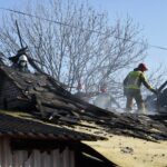 14.02.2022. Łączna. Pożar budynku mieszkalno-gospodarczego / Wiktor Taszłow / Radio Kielce