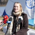 14.02.2022. Kielce. Przekazanie łodzi dla UKS Zalew Kielce. Na zdjęciu: Natalia Nadrzewia / Wiktor Taszłow / Radio Kielce