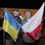 24.02.2022. Kielce. Manifestacja poparcia dla Ukrainy / Wiktor Taszłow / Radio Kielce