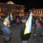 24.02.2022. Kielce. Manifestacja poparcia dla Ukrainy / Wiktor Taszłow / Radio Kielce