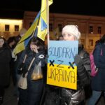 24.02.2022. Kielce. Manifestacja poparcia dla Ukrainy / Wiktor Taszłow / Radio Kielce