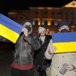 24.02.2022. Kielce. Manifestacja poparcia dla Ukrainy / Wiktor Taszłow / Radio Kielce