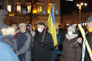 24.02.2022. Kielce. Manifestacja poparcia dla Ukrainy / Wiktor Taszłow / Radio Kielce