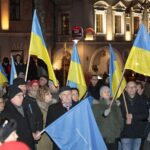 24.02.2022. Kielce. Manifestacja poparcia dla Ukrainy / Wiktor Taszłow / Radio Kielce