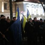 24.02.2022. Kielce. Manifestacja poparcia dla Ukrainy / Wiktor Taszłow / Radio Kielce