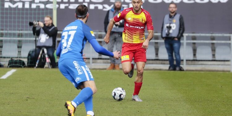 26.02.2022. Kielce. Mecz Korona Kielce - Stomil Olsztyn / Wiktor Taszłow / Radio Kielce