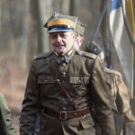 26.02.2022. Zgórsko. Marsz Pamięci Żołnierzy Niezłomnych. Na zdjęciu: Dionizy Krawczyński - prezes Stowarzyszenia Rekonstrukcji Historycznych „Jodła” / Wiktor Taszłow / Radio Kielce