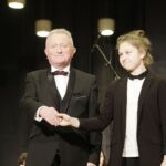 12.02.2022 Kielce. Koncert  w Zespole Państwowych Szkół Muzycznych im. Ludomira Różyckiego.  Lwowska Orkiestra Kameralna "Akademia" pod dyrekcją Igora Pylatyuka. Igor Pylatyuk i Hanna Derej / Jarosław Kubalski / Radio Kielce
