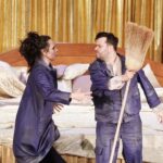 26.01.2022 Kielce. Teatr im. Stefana Żeromskiego. Próba medialna spektaklu Król Mięsopust. Na zdjęciu Aneta Wirzinkiewicz i Andrzej Plata / Jarosław Kubalski / Radio Kielce