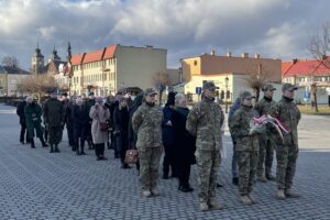 20.02.2022. Opatów. Upamiętnienie rocznic wybuchu Powstania Styczniowego i Bitwy Opatowskiej / Emilia Sitarska / Radio Kielce