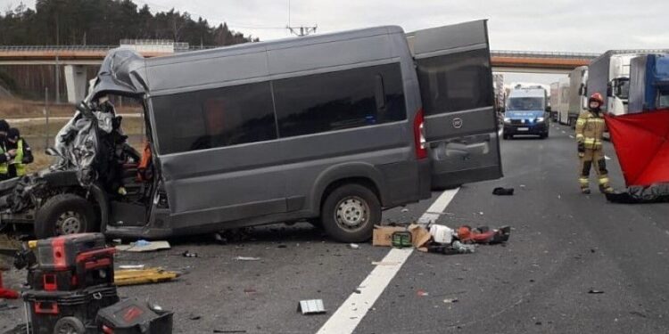 wypadek autostrada / straż pożarna