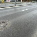 09.02.2022. Kielce. Popękany asfalt na ulicy Witosa / Wiktor Taszłow / Radio Kielce