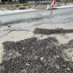 07.02.2022. Kielce ul. Zagnańska. Dziury w nawierzchni / Wiktor Taszłow / Radio Kielce