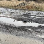 07.02.2022. Kielce ul. Zagnańska. Dziury w nawierzchni / Wiktor Taszłow / Radio Kielce