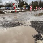 07.02.2022. Kielce ul. Zagnańska. Dziury w nawierzchni / Wiktor Taszłow / Radio Kielce