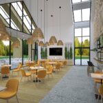 04.08.2021. Zagnańsk. Wizualizacja restauracji i sklepu z pamiątkami w sąsiedztwie dębu „Bartek” / Urząd Gminy w Zagnańsku