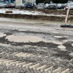 07.02.2022. Kielce ul. Zagnańska. Dziury w nawierzchni / Wiktor Taszłow / Radio Kielce