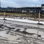 07.02.2022. Kielce ul. Zagnańska. Dziury w nawierzchni / Wiktor Taszłow / Radio Kielce