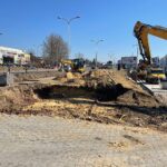 21.03.2022. Kielce. Utrudnienia na ulicy Krakowskiej / Wiktor Taszłow / Radio Kielce