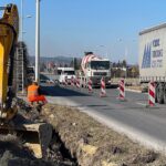 21.03.2022. Kielce. Utrudnienia na ulicy Krakowskiej / Wiktor Taszłow / Radio Kielce