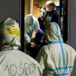 16.03.2022. Kielce. Terytorialsi przy transporcie chorych dzieci z Ukrainy / ppor. Daniel Woś / ŚBOT