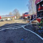 28.03.2022. Kraków. Pożar wagonów kolejowych / JRG 6 Kraków