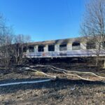 28.03.2022. Kraków. Pożar wagonów kolejowych / JRG 6 Kraków