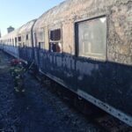 28.03.2022. Kraków. Pożar wagonów kolejowych / JRG 6 Kraków