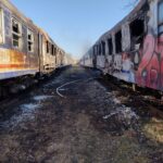 28.03.2022. Kraków. Pożar wagonów kolejowych / JRG 6 Kraków