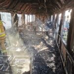 28.03.2022. Kraków. Pożar wagonów kolejowych / JRG 6 Kraków