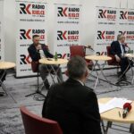 13.03.2022. Studio Polityczne Radia Kielce. Na zdjęciu (od lewej): Marek Kwitek - poseł Prawa i Sprawiedliwości, Michał Piasecki - Platforma Obywatelska, Czesław Siekierski - Polskie Stronnictwo Ludowe, Jacek Skórski - Nowa Lewica / Dionizy Krawczyński / Radio Kielce